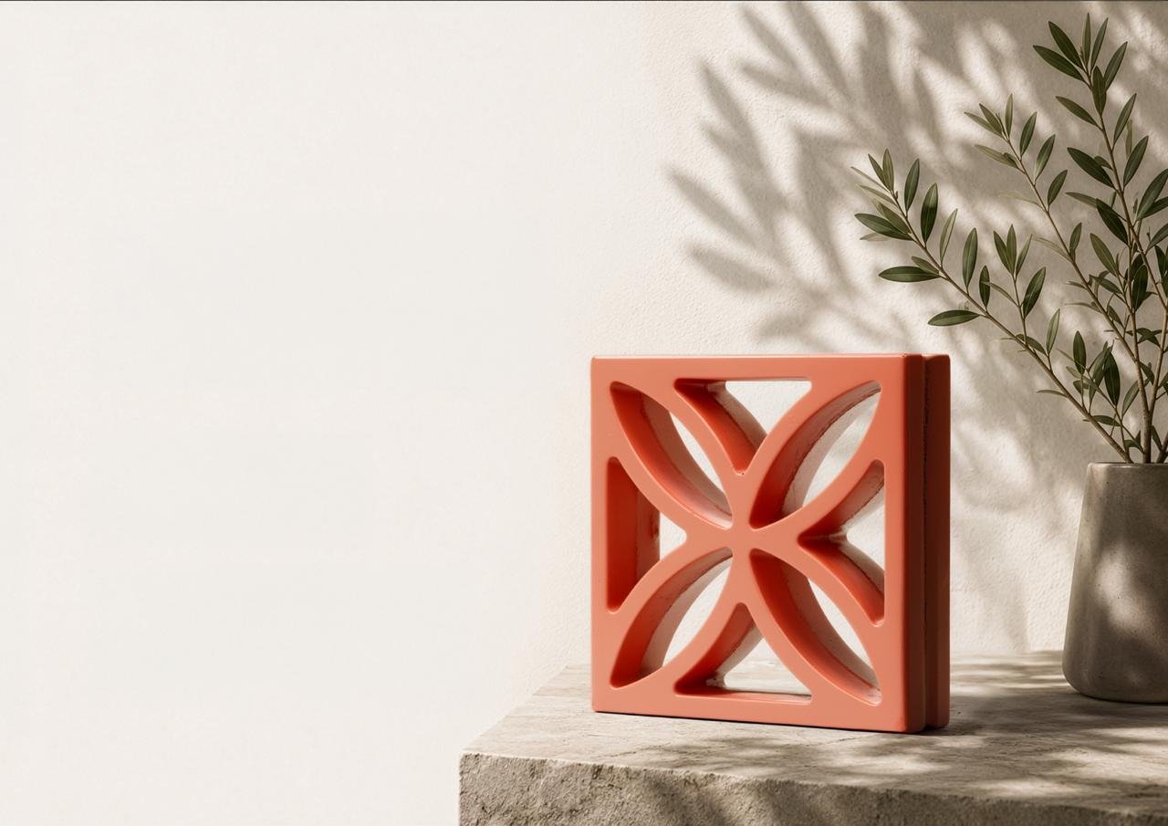Terracotta clay breeze block showcase